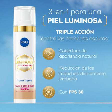 NIVEA LUMINOUS FLUIDO CON COLOR 40ML