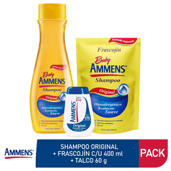 AMMENS PACK SH 400ML+ SACHET+TALCO (MANZANILLA, ORIGINAL)