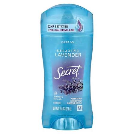 SECRET BARRA GEL 75G (COCO,LAVANDA,COTTON)