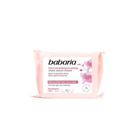 BABARIA TOALLITAS DESMAQUILLADORAS ROSA MOSQUETA