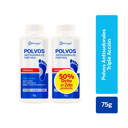 PORTUGAL PACK TALCO DE PIES 75G 2UNID